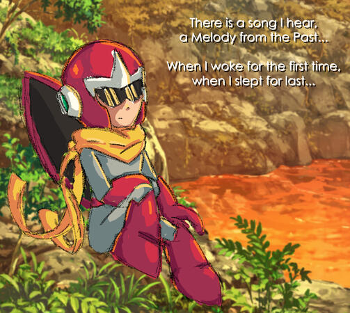 Old sketch and color of Proto Man